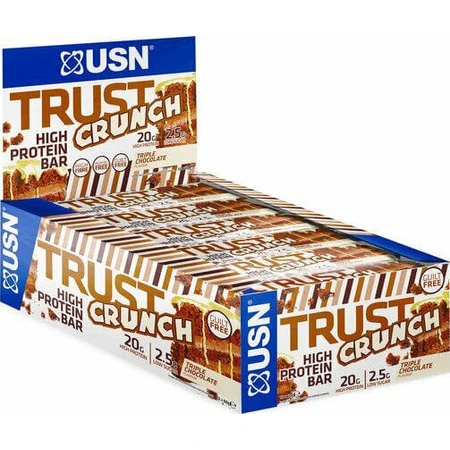 USN Trust Crunch Repen met 20gr Eiwit & Smaak Triple Chocolade 12x60gr