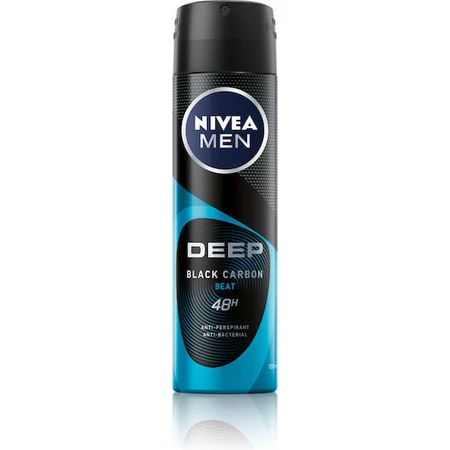 Nivea Men Deep Carbon Beat 48h Déodorant anti-transpirant 48h Déodorant Spray 150ml