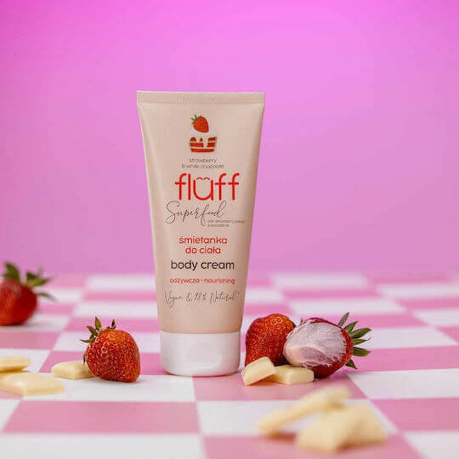 Fluff Crema Hidratante Regeneradora de Fresa y Chocolate Blanco 150ml