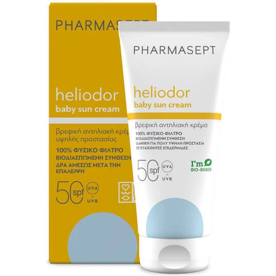 Pharmasept Heliodor Heliodor Waterproof Baby Sun Cream Face & Body Emulsion SPF50 100ml 100ml 518949