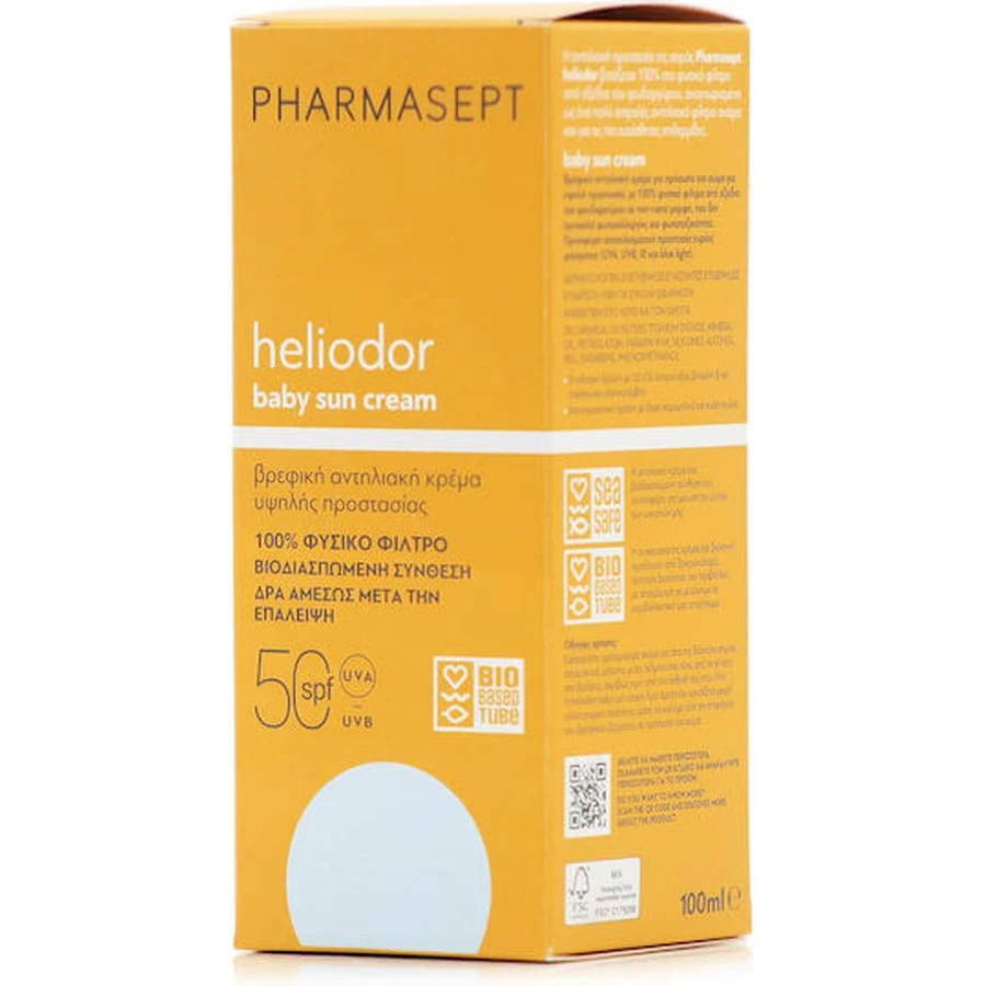 Pharmasept Heliodor Heliodor Waterproof Baby Sun Cream Face & Body Emulsion SPF50 100ml 100ml 518949