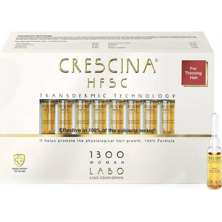 Labo Crescina Transdérmica HFSC 1300 Ampolla contra la caída del cabello para mujer 20x3,5ml