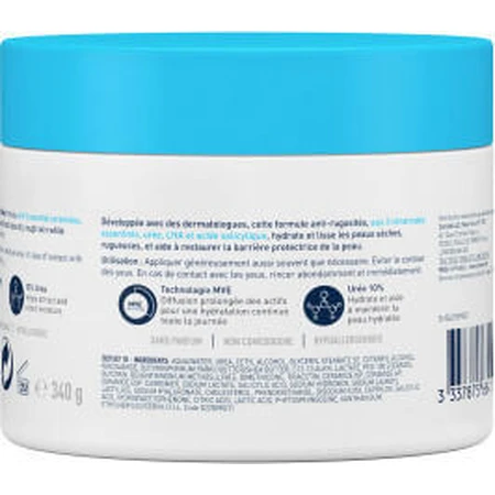 CeraVe SA Gladmakende Crème Regenererende lichaamscrème met Urea voor droge/zeer droge huid 340gr