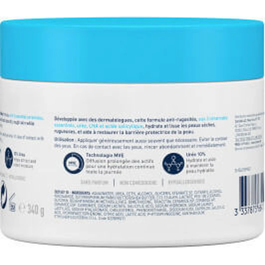 CeraVe SA Gladmakende Crème Regenererende lichaamscrème met Urea voor droge/zeer droge huid 340gr
