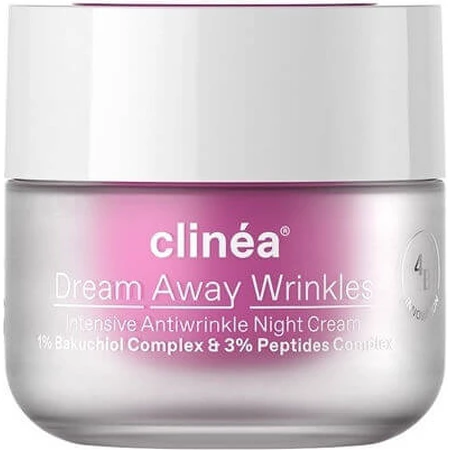 Clinea Dream Away Wrinkles Anti-Ageing Night Face Cream mit Panthenol und Peptiden 50ml