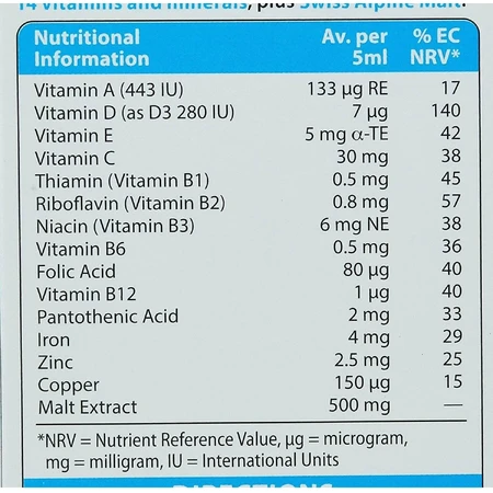 Sirope con 14 vitaminas y minerales WellKid Baby and Infant, 150 ml, Vitabiotics