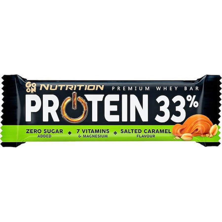 Go On Nutrition Premium Whey Baton Suero con 33% de Proteína y Sabor Caramelo Salado 50gr