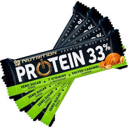 Go On Nutrition Premium Whey Baton Suero con 33% de Proteína y Sabor Caramelo Salado 50gr