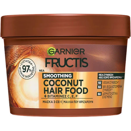 Garnier Fructis Glättende Kokosnuss Haar Nahrung Anti-Frizz Haar Maske 400ml