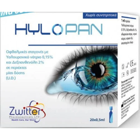 Zwitter Hylopan Picături Oftalmice cu Acid Hialuronic 20x0.5ml