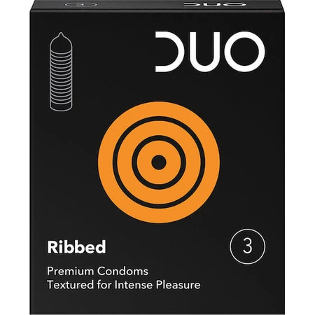 Duo Prezervatief Geribd 3st