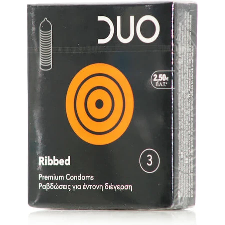 Duo Prezervatief Geribd 3st