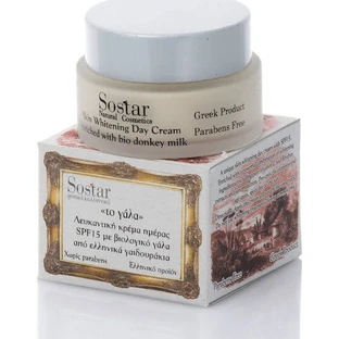 Sostar Melk Whitening Dagcrème Gezichtscrème met SPF15, Vitamine C en Slagersmelk 50ml