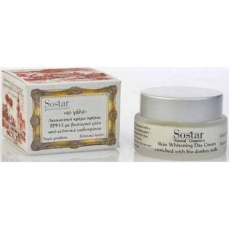Sostar Melk Whitening Dagcrème Gezichtscrème met SPF15, Vitamine C en Slagersmelk 50ml