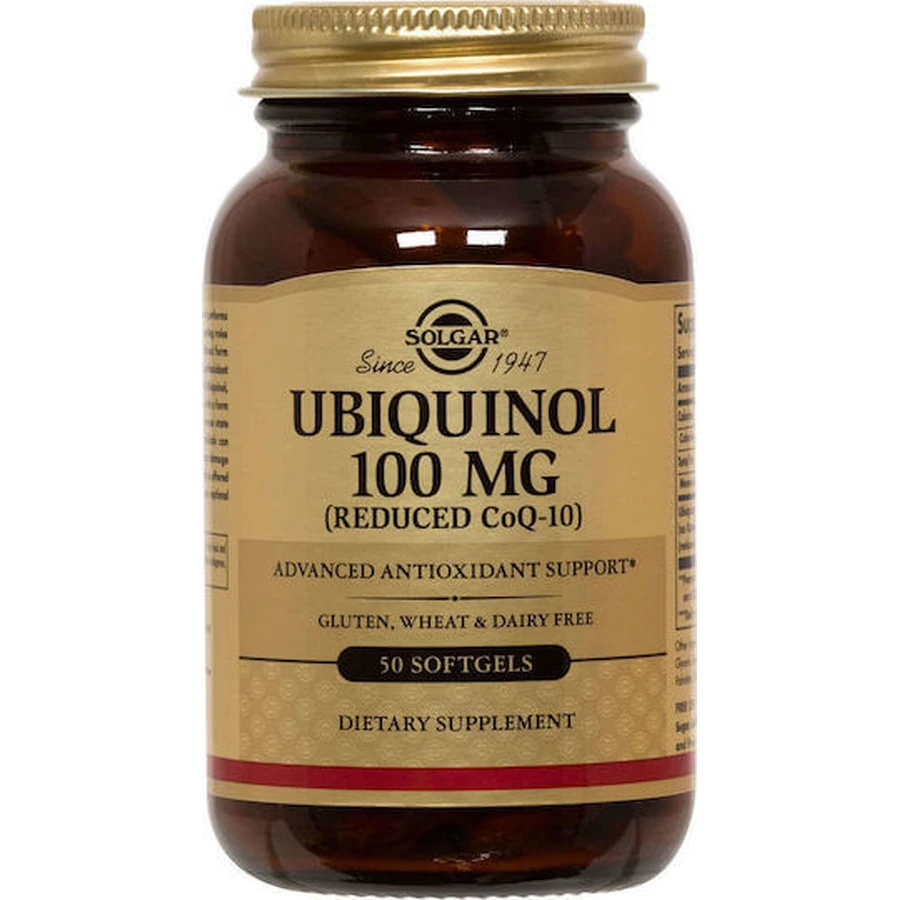Solgar Ubiquinol (reduziertes CoQ-10) Glutenfrei 100mg 50 Weichkapseln