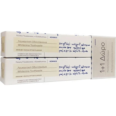Korres Whitening Whitening Zahnpasta Anis & Eukalyptus 2x75ml
