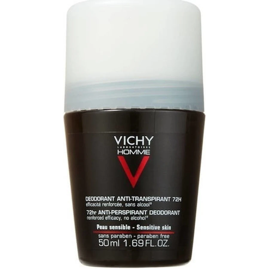 Vichy Homme 72h Roll-On gegen Flecken Deodorant 72h Roll-On 2x50ml
