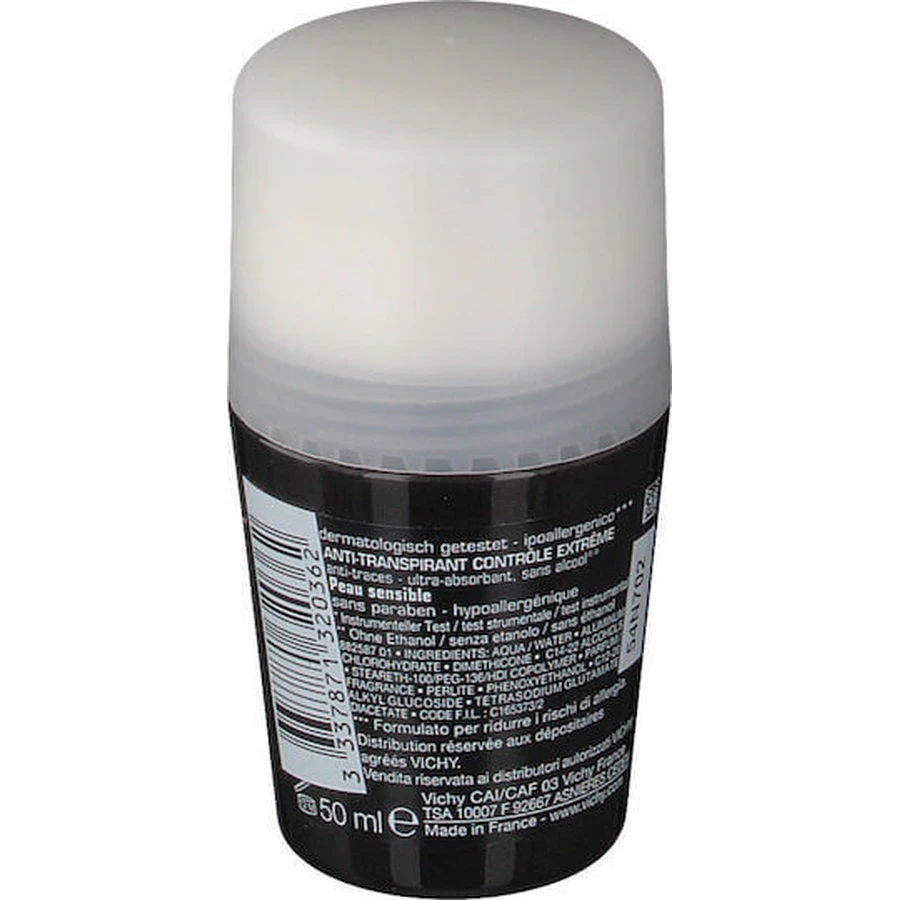 Vichy Homme 72h Roll-On gegen Flecken Deodorant 72h Roll-On 2x50ml