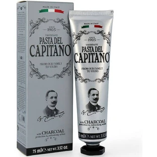 Pasta del Capitano Pasta dentífrica con carbón activado y sin flúor para blanquear 75ml