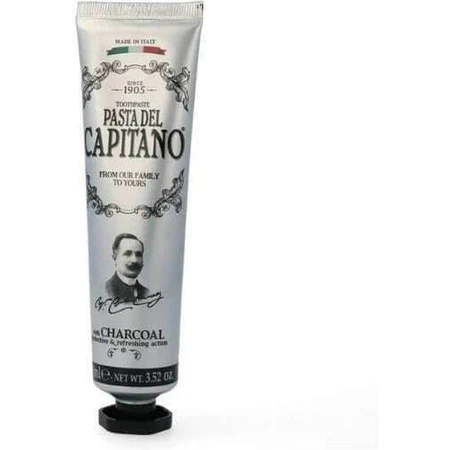 Pasta del Capitano Pasta dentífrica con carbón activado y sin flúor para blanquear 75ml
