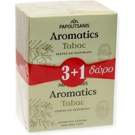 Papoutsanis Bar Aromatics Tobacco Seife Bar Körper Bar 4pcs