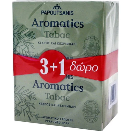 Papoutsanis Bar Aromatics Tobacco Seife Bar Körper Bar 4pcs