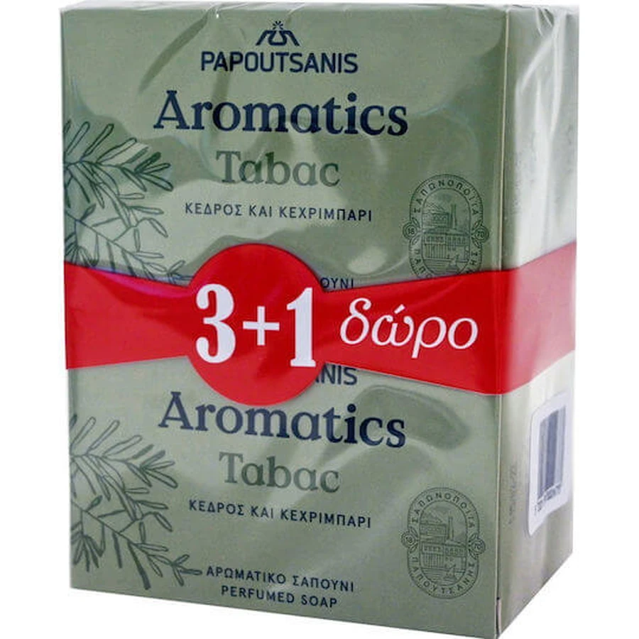 Papoutsanis Bar Aromatics Tobacco Seife Bar Körper Bar 4pcs