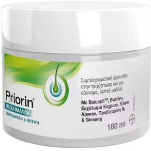 Priorin Mascarilla Capilar Mascarilla Capilar Cuidado adicional para cabellos débiles y debilitados contra la caída del cabello 180ml