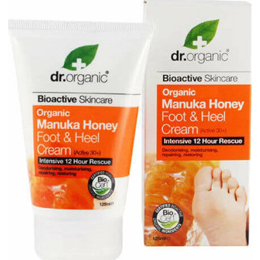 Dr.Organic Manuka Honey Moisturizing Cream for Bunions, Callouses and Cracked Heels 125ml