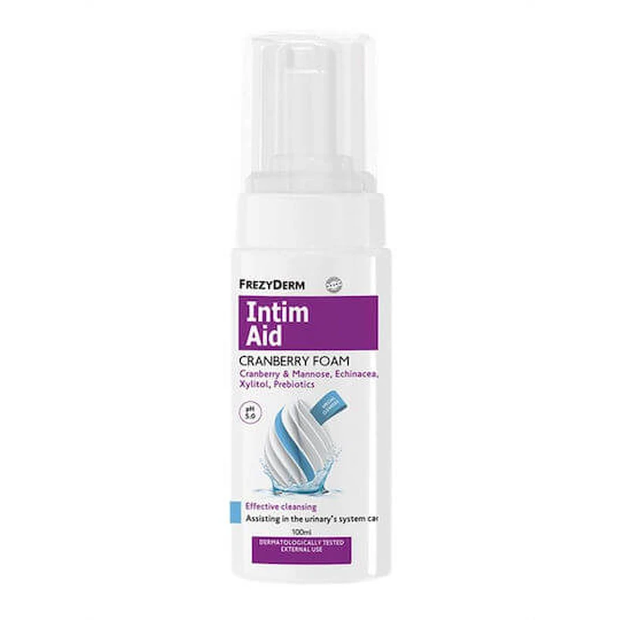 Frezyderm Intim Aid Cranberry Foam Ph5.0 Mousse nettoyante pour les zones intimes sensibles Troubles urinaires 100ml