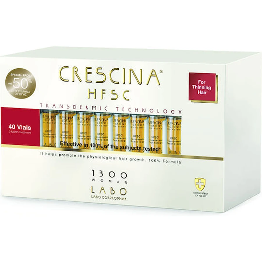 Labo Crescina Transdérmica HFSC 1300 Ampolla contra la caída del cabello para mujer 40x3,5ml
