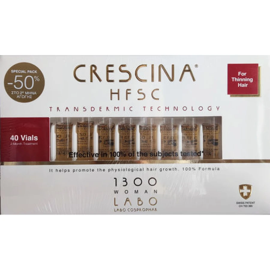 Labo Crescina Transdérmica HFSC 1300 Ampolla contra la caída del cabello para mujer 40x3,5ml