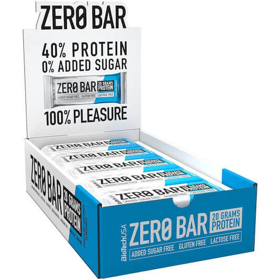 Biotech USA Zero Bar Barritas con Aislado de Suero Nativo con 40% de Proteína y Sabor Chocolate Coco 20x50gr