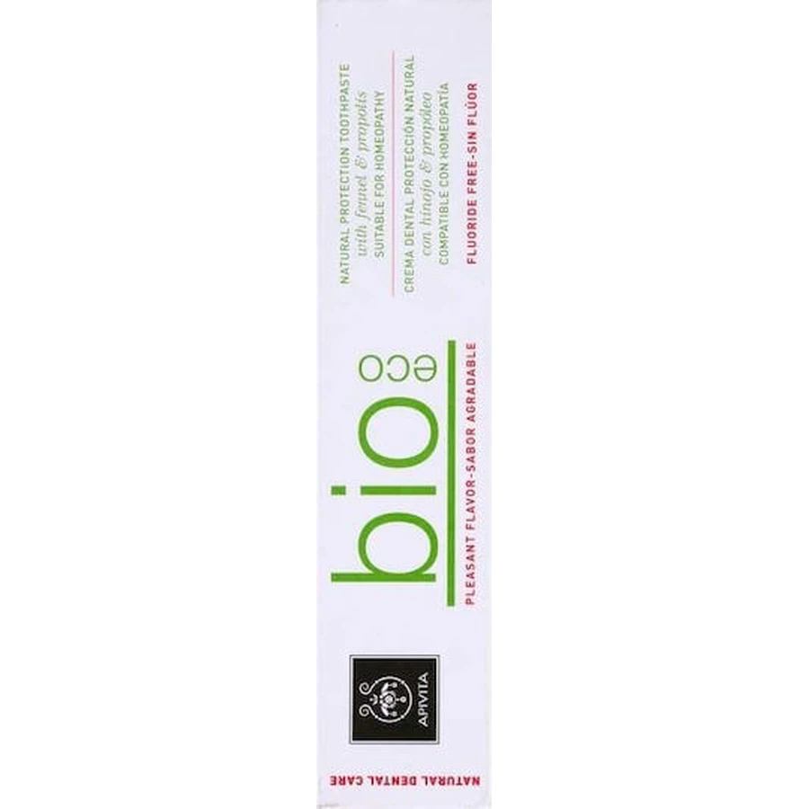 Apivita Bio-Eco fluoridevrije tandpasta tegen tandvleesontsteking, tandplak en gaatjes Venkel & propolis 75ml
