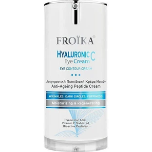Froika Hyaluronic C SPF10 Crema Contorno de Ojos Hidratante y Antiedad con SPF10 Crema Contorno de Ojos Antiarrugas para Iluminar con Ácido Hialurónico y Vitamina C 15ml
