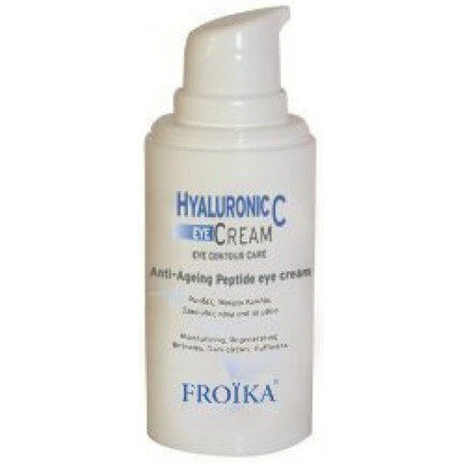 Froika Hyaluronic C SPF10 Crema Contorno de Ojos Hidratante y Antiedad con SPF10 Crema Contorno de Ojos Antiarrugas para Iluminar con Ácido Hialurónico y Vitamina C 15ml