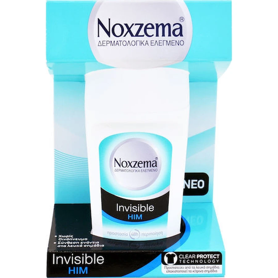 Noxzema Invisible Him Antiperspirant Deodorant 48h Roll-On 50ml