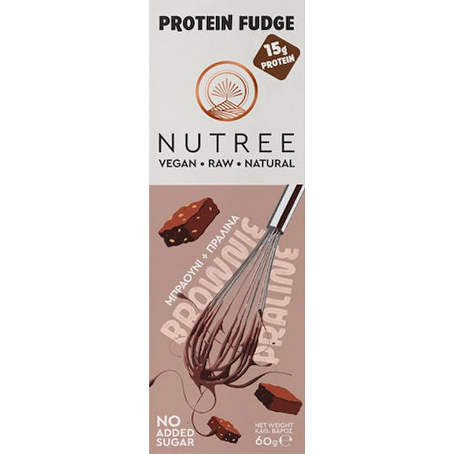 Nutree Fudge Fudge Bar with 25% Protein & Flavor Brownie Praline Brownie 60gr