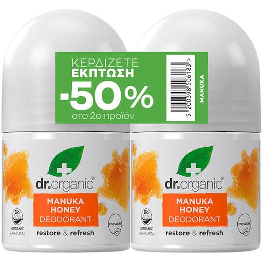 Dr.Organic Manuka Honey Deodorant Roll-On 2x50ml