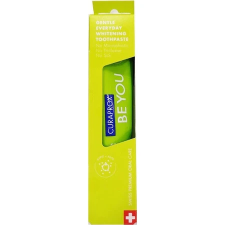 Curaprox Be You Gentle Everyday Whitening Toothpaste for Sensitive Teeth , Plaque and Cavities Apple and Aloe 60ml