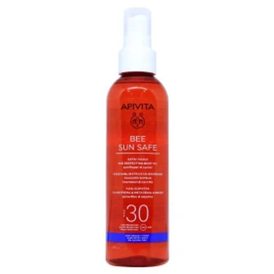 Apivita Bee Sun Safe Girasol y Zanahoria Protección solar resistente al agua Aceite corporal SPF30 Spray corporal 200ml