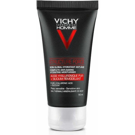 Vichy Homme Structure Force 24h hydraterende, anti-aging en verstevigende gezichtscrème voor mannen met hyaluronzuur 50ml