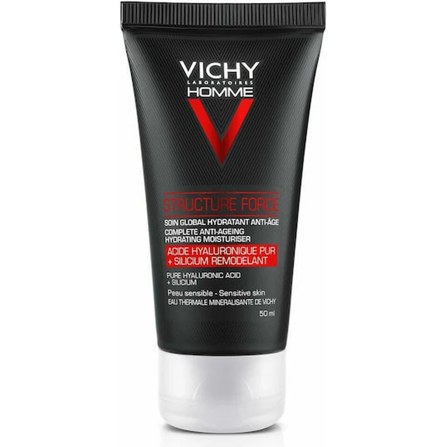 Vichy Homme Structure Force 24h hydraterende, anti-aging en verstevigende gezichtscrème voor mannen met hyaluronzuur 50ml