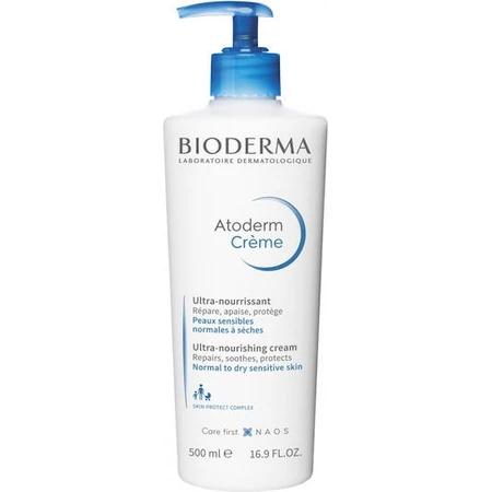 Bioderma Atoderm Creme Crème ultra-nourrissante Crème hydratante pour le corps à base d'acide hyaluronique pour peaux sèches et sensibles 500ml