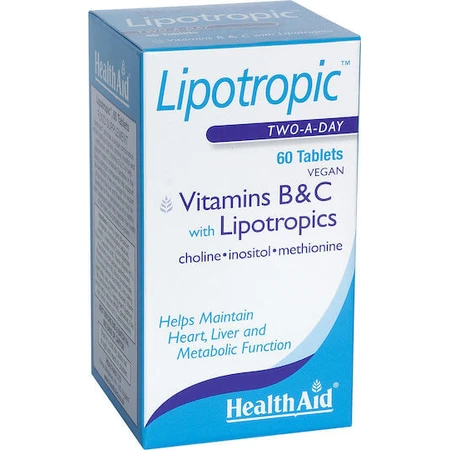 Health Aid Lipotropics con Vitaminas B y C cu Gust Sin sabor 60 comprimidos