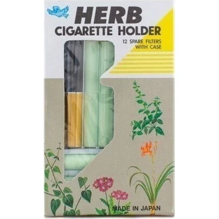 Vican Herb Herb Zigarettenhalter Gold + 12 Filter + Gold Raucherentwöhnung Beutel 12pcs