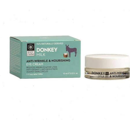 Bodyfarm Eselsmilch Feuchtigkeitsspendende und Anti-Ageing Augencreme mit Hyaluronsäure und Aloe Vera 15ml