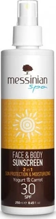 Messinian Spa 2 en 1 Crema Protectora e Hidratante con Yogur y Zanahoria para Rostro y Cuerpo SPF30 en Spray 250ml
