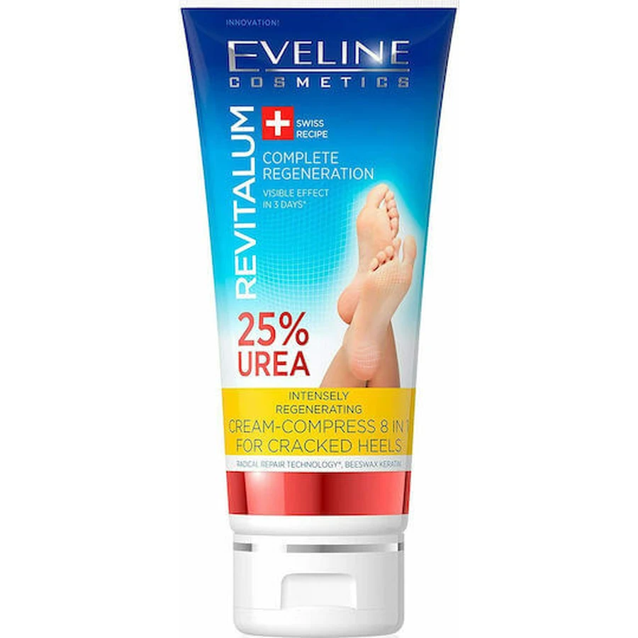 Eveline Revitalum Crema Regeneradora 8 en 1 con 25% de Urea para Cuellos Agrietados 100ml