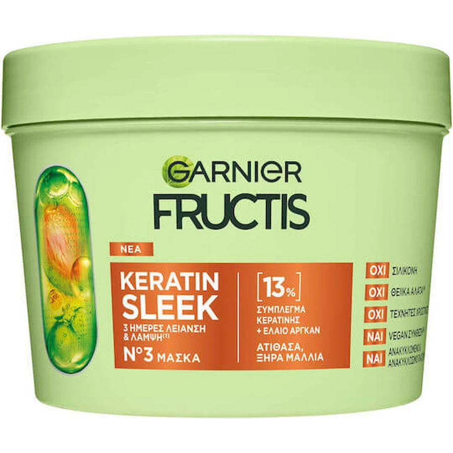 Garnier Keratine Sleek Anti-Frizz Masker 370ml